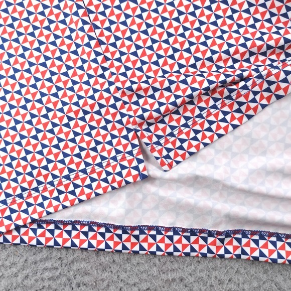 Redvanly PUREpoly Polo Shirt Mens Small Blue Geometric Golf R2424-Cowley - Picture 12 of 16